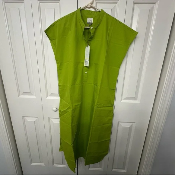 Sale‼️Nicobar Apple Green Sleeveless Button-Up Dress with side pockets size 2XL - Picture 2 of 12